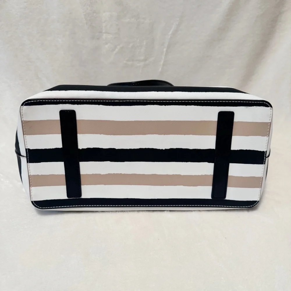 Kate Spade Grant Street Jules Large Tote Grainy Vinyl Striped Bag